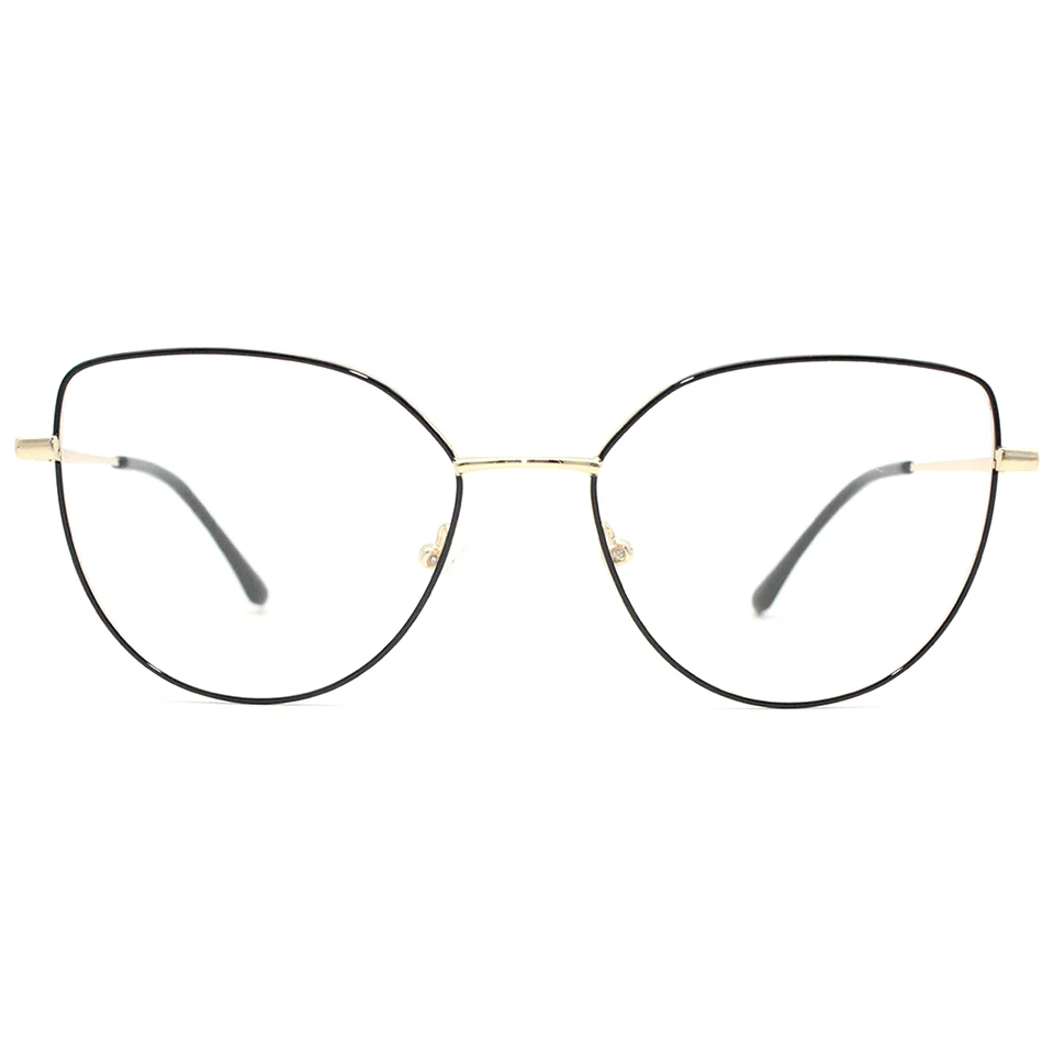 HM008 новые металлические оптические очки с чёрными и золотыми зеркальными