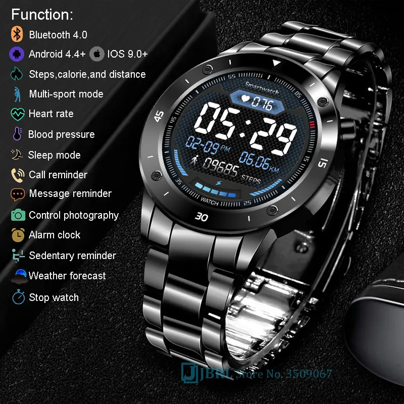 

Full Touch Smartwatch Men Stainless Steel Smart Watch Bluetooth Sport Smart Clock For Android IOS Fitness Tracker Smart-watch