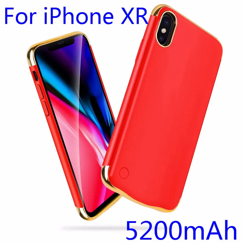 Для iPhone X XS зарядный чехол Капа тонкий обшивка противоударный чехол для зарядного устройства для iPhone XR XS Max перезаряжаемый внешний аккумулятор - Цвет: IXR-Red