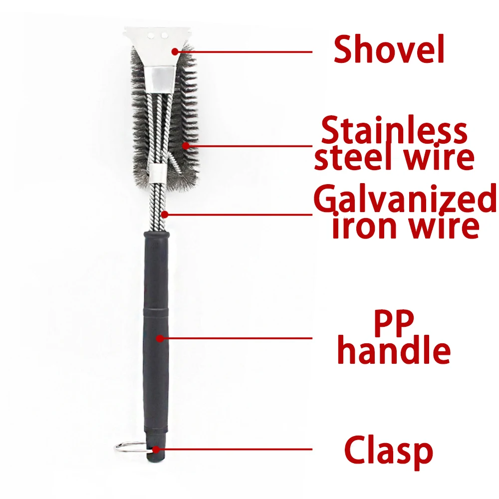 

Stainless Steel Grill Brush Barbecue Cleaning Brush 3 In 1 Barbecue Grill Brushes BBQ Clean Tool Barbecue Cooking Accessories