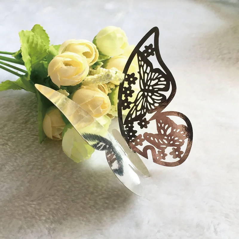 20 шт DIY бокал для вина с бабочкой бумажная карточка сопровождения открытка