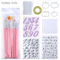 lychee life cake cookie decorating tool set letter alphabet cookie cutter embosser stamp fondant cutter pastry baking tools