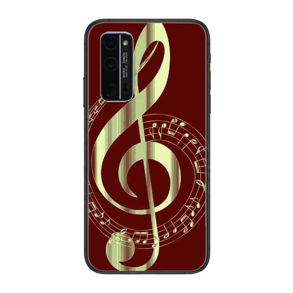 

Music notes Phone Case Hull For Huawei Honor 8 9 10 20 30 A S Lite Pro 5g i Black Back Soft Cell Cover Pretty