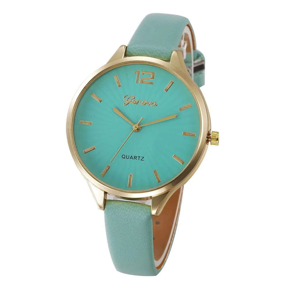 

NO.2 Watch Luxury Brand Women Watches Faux Leather Quartz Ladies Dress Wrist Watch Waterproof Men's Watch montre femme