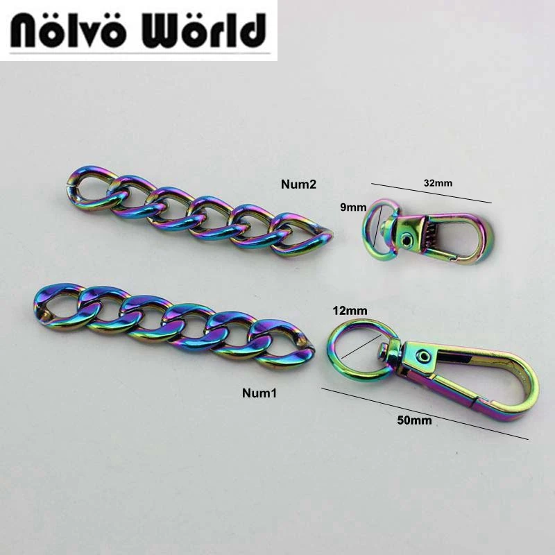 120 см новая ширина 11 мм модная цепь цветов радуги сумки кошельки Ремешок от