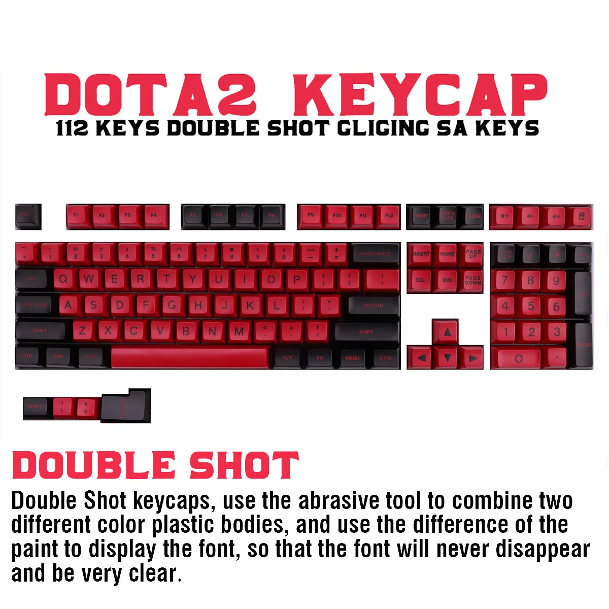 Персонализированные колпачки для клавиатуры GSA Profile 112 клавиш двойная подсветка