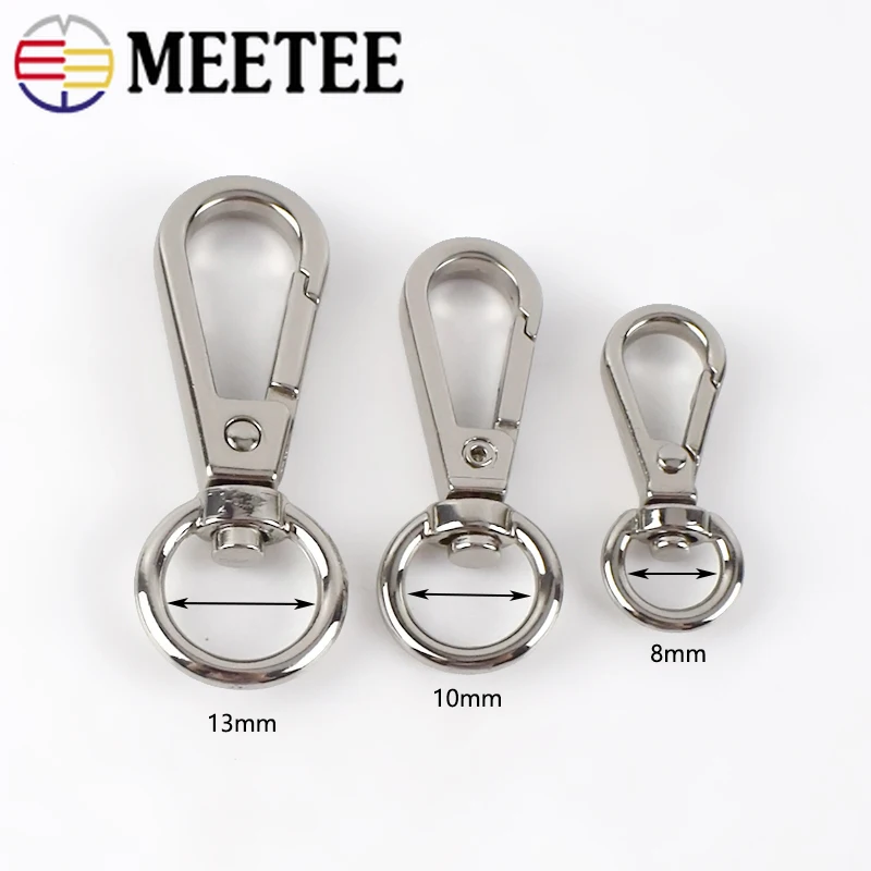 Meetee 10 шт. ID 8/10/13 мм металлическая пряжка для чемоданов и сумок язычок-зажим
