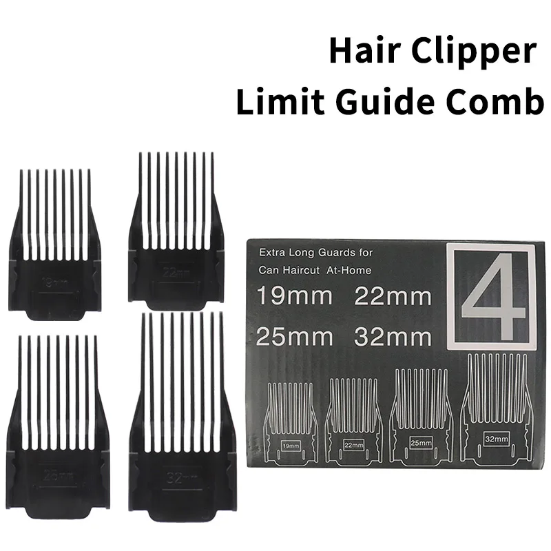 

Barber Professional Hair Clipper Limit Guide Comb 4Pcs Suit Large Cutting Guide Comb Trimmer Blade Protection Cover