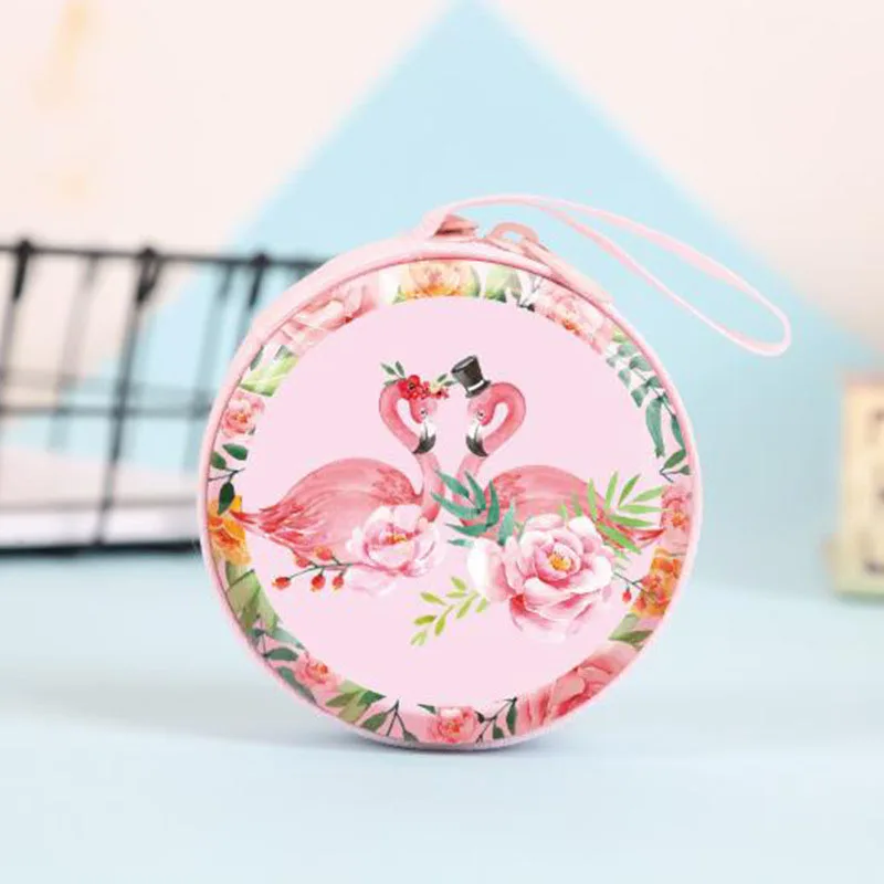 Чехол-органайзер для наушников с милым рисунком фламинго сумка хранения жесткий