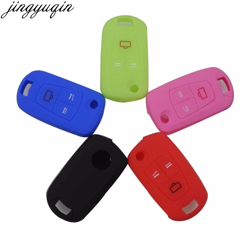 

Jingyuqin 3 Buttons Remote Silicone Car key cover Case Fob For Ope Vauxhall Astra Vectra Corsa Signum