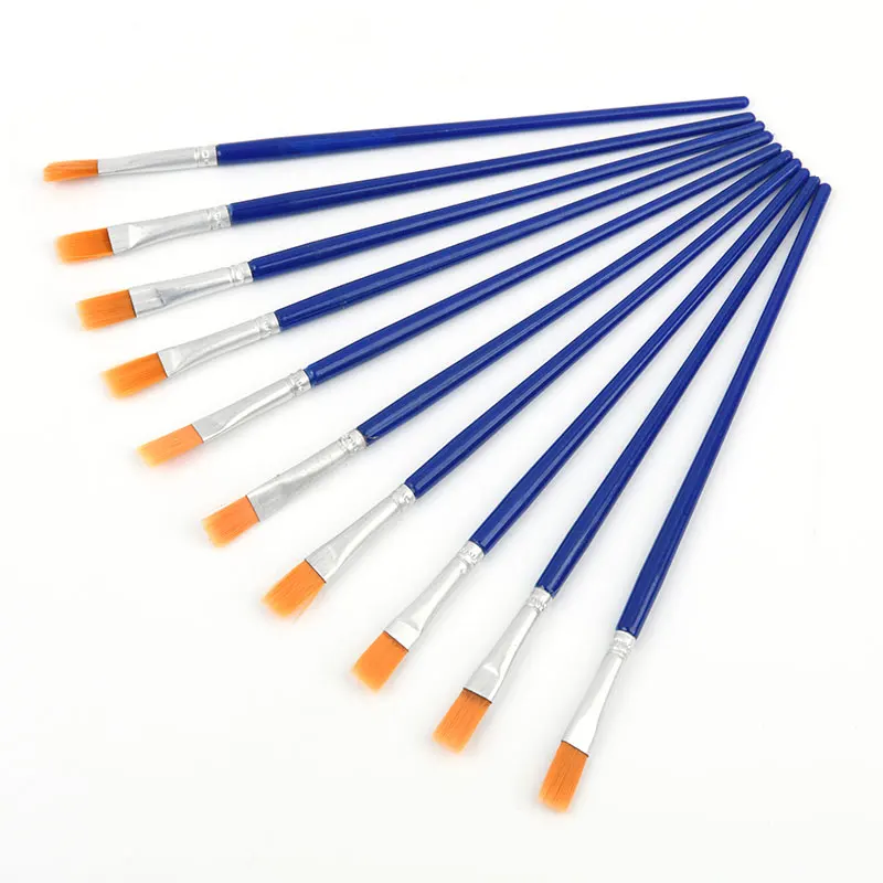 

10Pcs/Set Fine Oil Painting Brush Acrylic Painting Digital Painting Children's Environmental Nylon Brush Row Pen Stationery