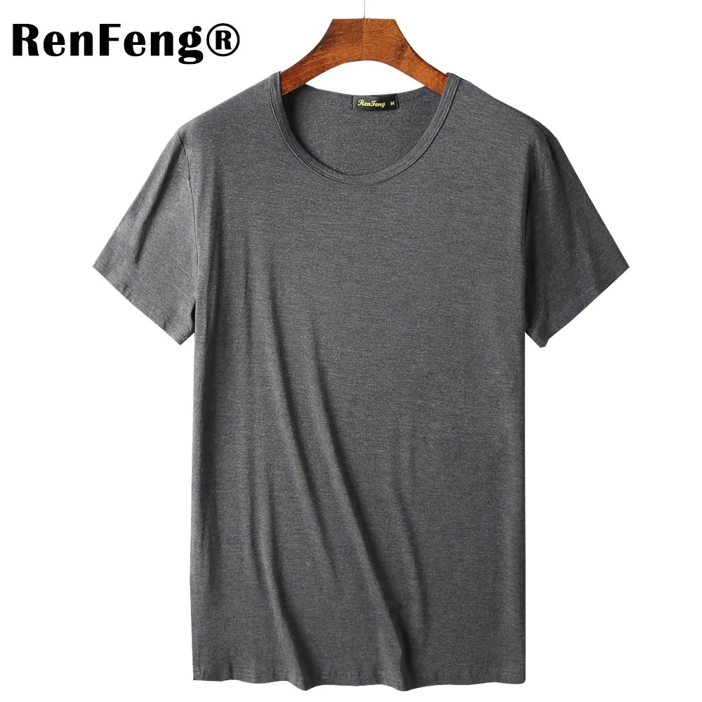 O neck gray Мужская одежда, футболка, 95% бамбуковое волокно, короткий рукав, мягкая футболка, s, майка, нижнее белье для женщин, тенниска с треугольным вырезом, camisetas hombre - Цвет: O neck gray