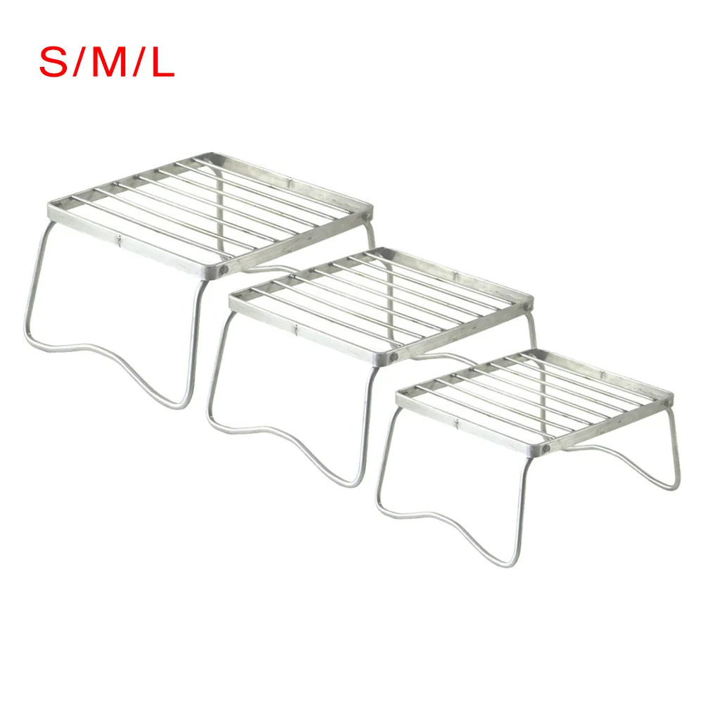 

Outdoor Camping Portable Folding Burner Stove Stand Bracket Holder BBQ Grill Durable Quick Clean Steel