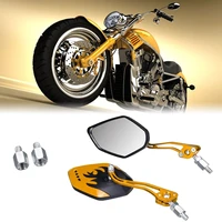 pair metal 8 10mm universal fit motorcycle rear view side mirrors set for motorbike scooter bike styling accessories