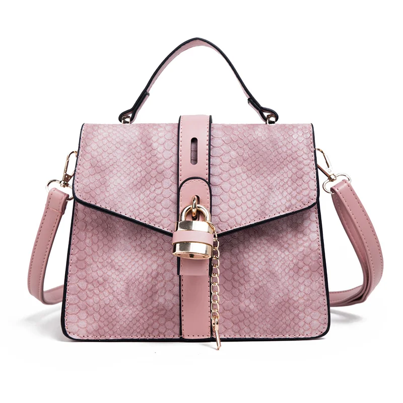 9A-Pink Роскошные сумки, женские сумки, дизайнерская Дамская змеиная кожа, сумка на плечо, новинка, сумки через плечо с цепочкой для женщин, ручная сумка красного цвета - Цвет: 9A-Pink