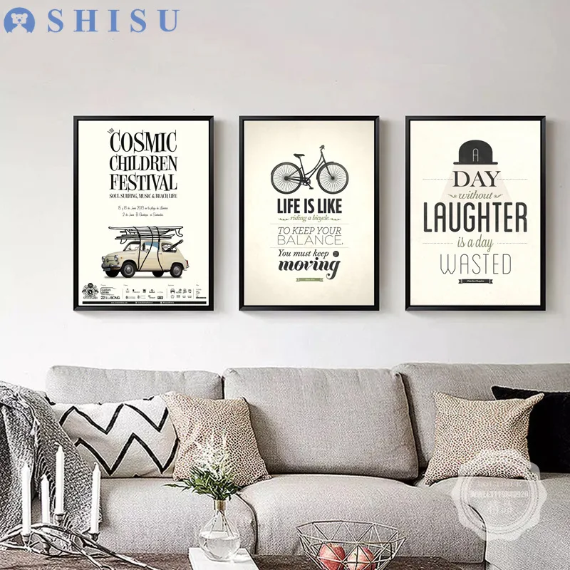 Скандинавский стиль современный простой письмо в стиле ретро девиз Офис