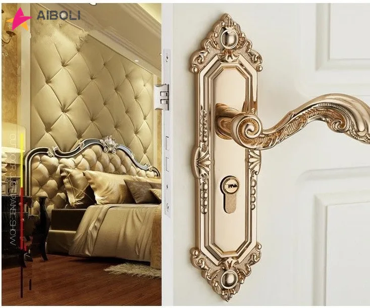 Замок дверной из цинкового сплава бесшумная ручка для межкомнатных дверей с