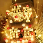 Светодиодный светильник с буквами 3D, ночсветильник с буквами и символами в форме сердца для рождества, Дня Святого Валентина, свадьбы, вечеринки, украшение для стола, домашнего декора