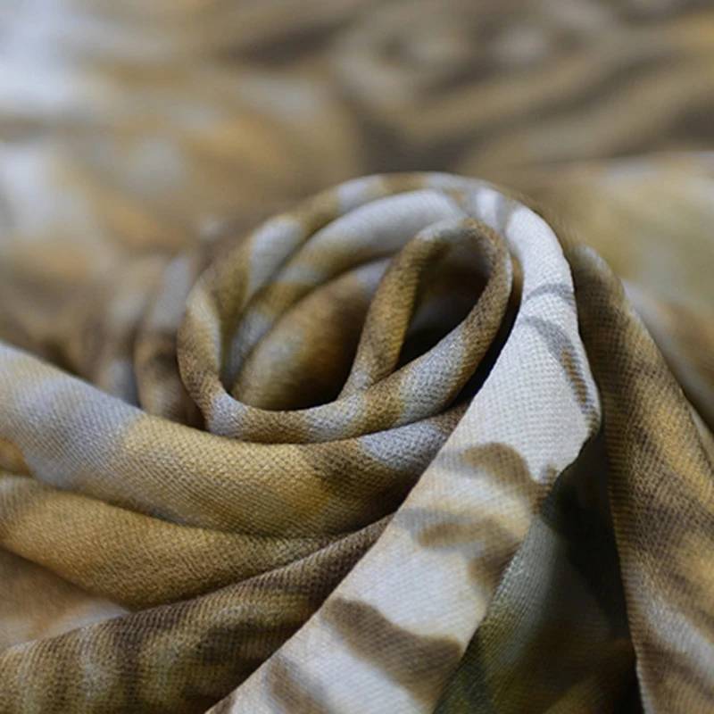 100 см * 114 Этнические Цветы Ткань для платья качество шерсть шелк материал жоржет