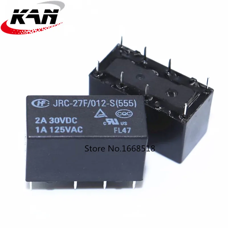 

10 шт., реле высокой яркости, Φ реле 30 В, 2 А, 8-контактное реле, реле 5 В/12 В/24 В постоянного тока