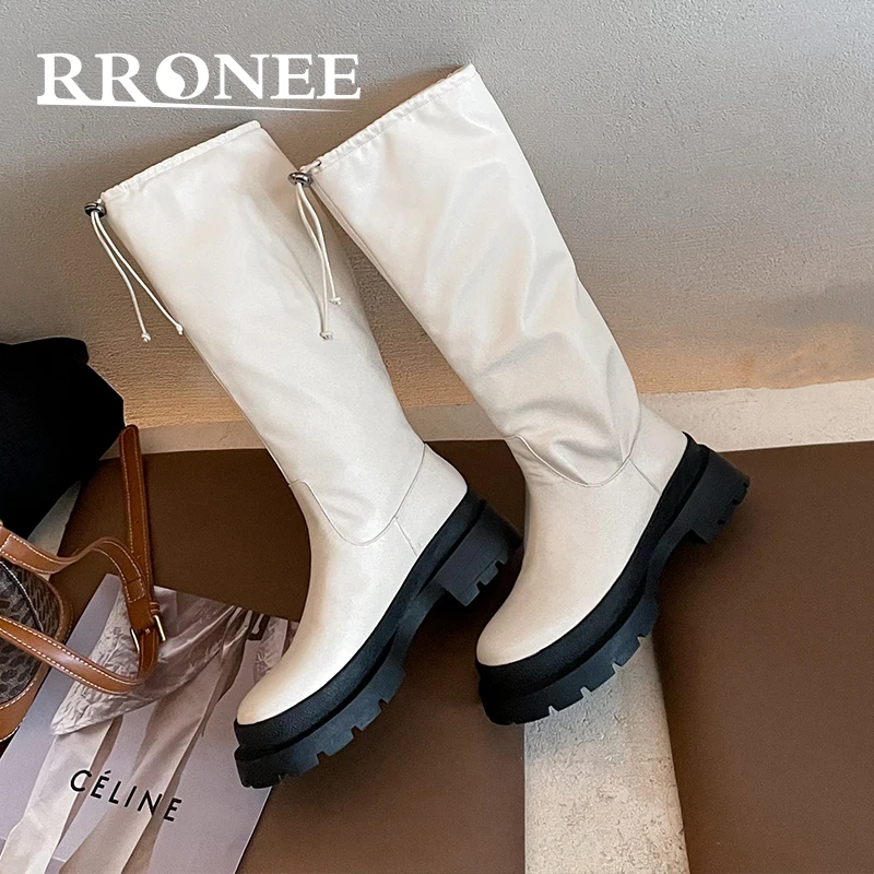 

2021 autumn/winter new niche fashion boots pleated high tube round head sponge bottom boots