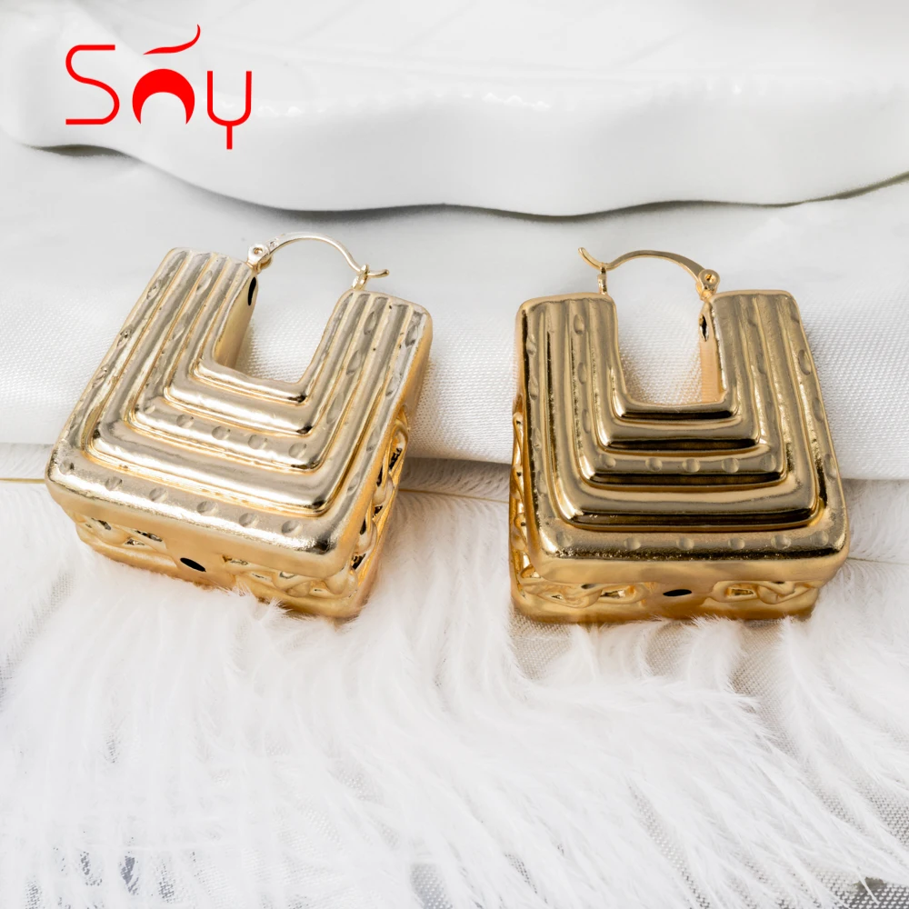 

Ювелирные изделия Sunny, модные серьги, медные, африканские, нигерийские, большие, стильные серьги-кольца для женщин, высокое качество, Классич...