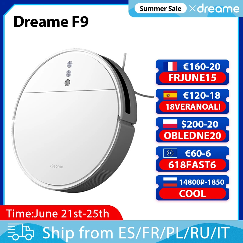 Dreame F9 Robot Vacuum Cleaner 2500Pa Suction Planned Cleaning Automatically Charge Mop Dust Collector Smart Aspirator for Home