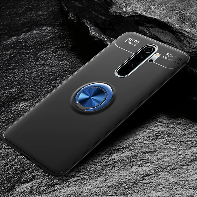 MAKAVO для Xiaomi Redmi Note 8 Pro Чехол-держатель с кольцом на палец Матовая Мягкая силиконовая задняя крышка для Xiomi Redmi Note 8 чехол для телефона