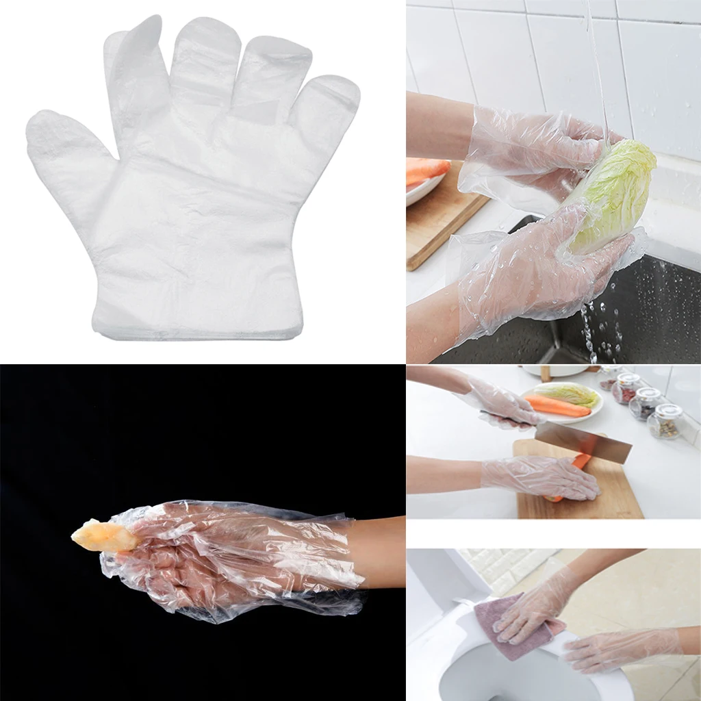 

1000pcs Disposable Plastic Clear Gloves For Food Salon Beauty Catering
