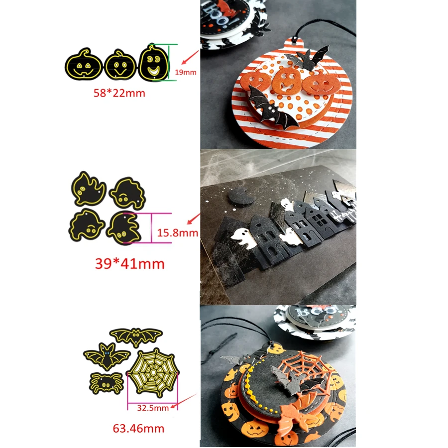 Halloween Spider Web Bat Pumpkin Ghost Metal Steel Cutting Dies For DIY Scrapbooking Paper Cards Embossing 2019 | Дом и сад