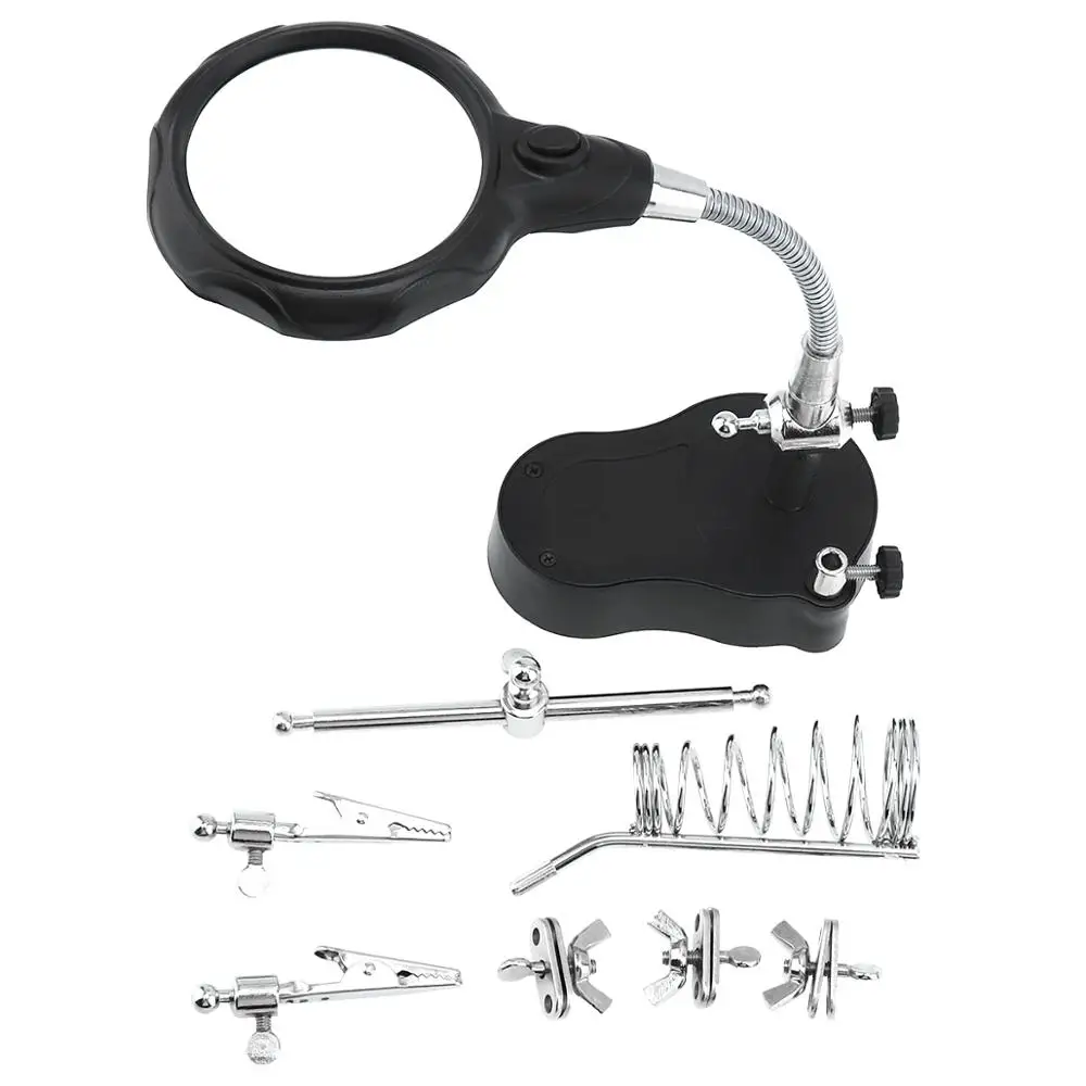 Увеличительное стекло для сварки с 2 зажимами типа крокодил|desktop magnifier|magnifier with