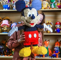 disney mickey mouse minnie building blocks big 64 67cm 3d model classic cartoon building bricks figures toy assembly ornaments