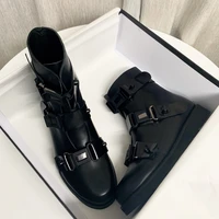 martin boots new fall flat bottomed short tube lovers fashion british wind women show thin black short womens shoes comfort