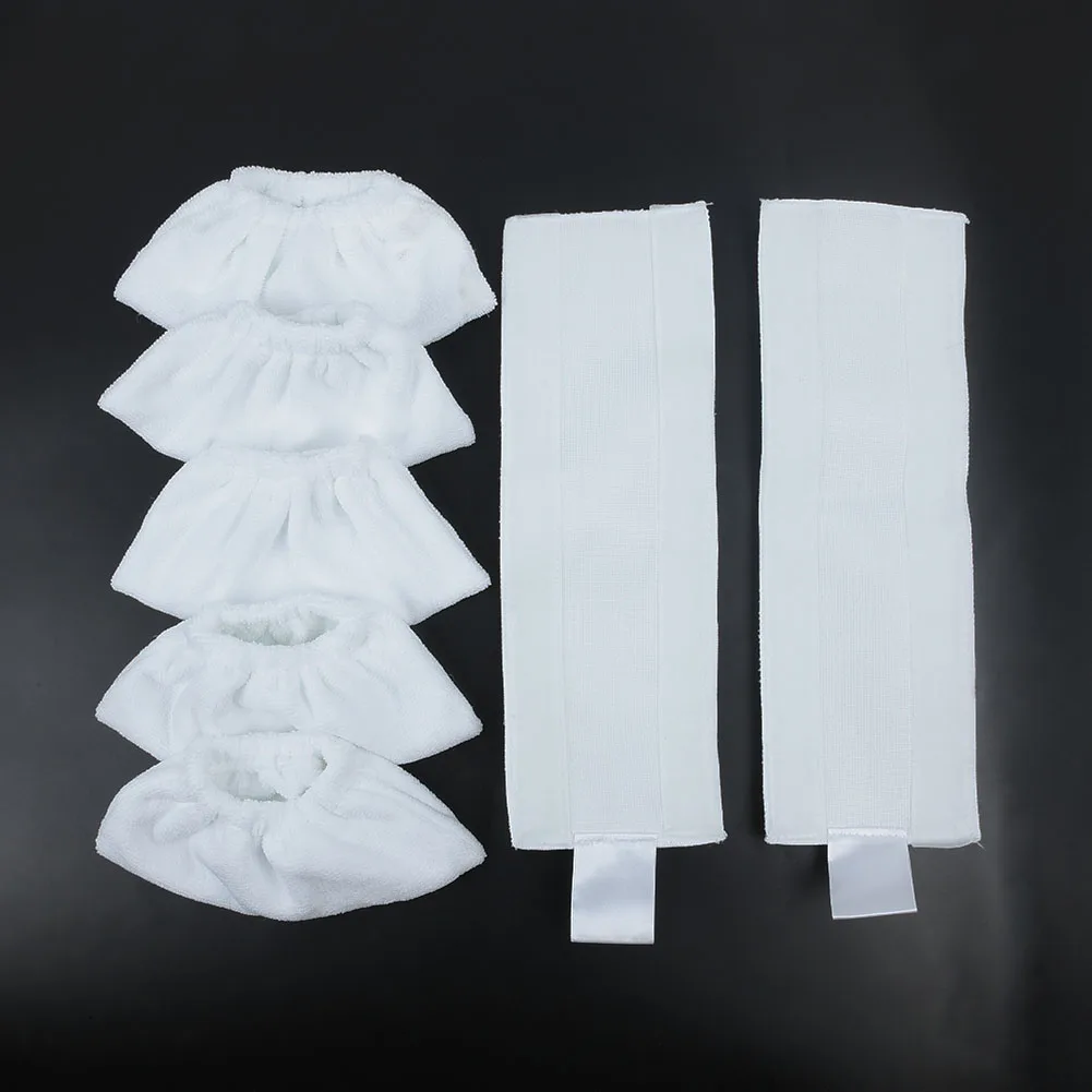 8pc Floor White Cloth Brush Head Cover Set For KARCHER EASYFIX SC1 SC2 SC3 SC4 SC5 Steam Cleaner Fiber Part | Дом и сад