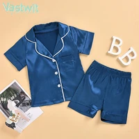 fashion summer pajama sets for baby boys girls toddler kids boy pajamas short sleeve shirtsshorts for kids satin sleepwear sets
