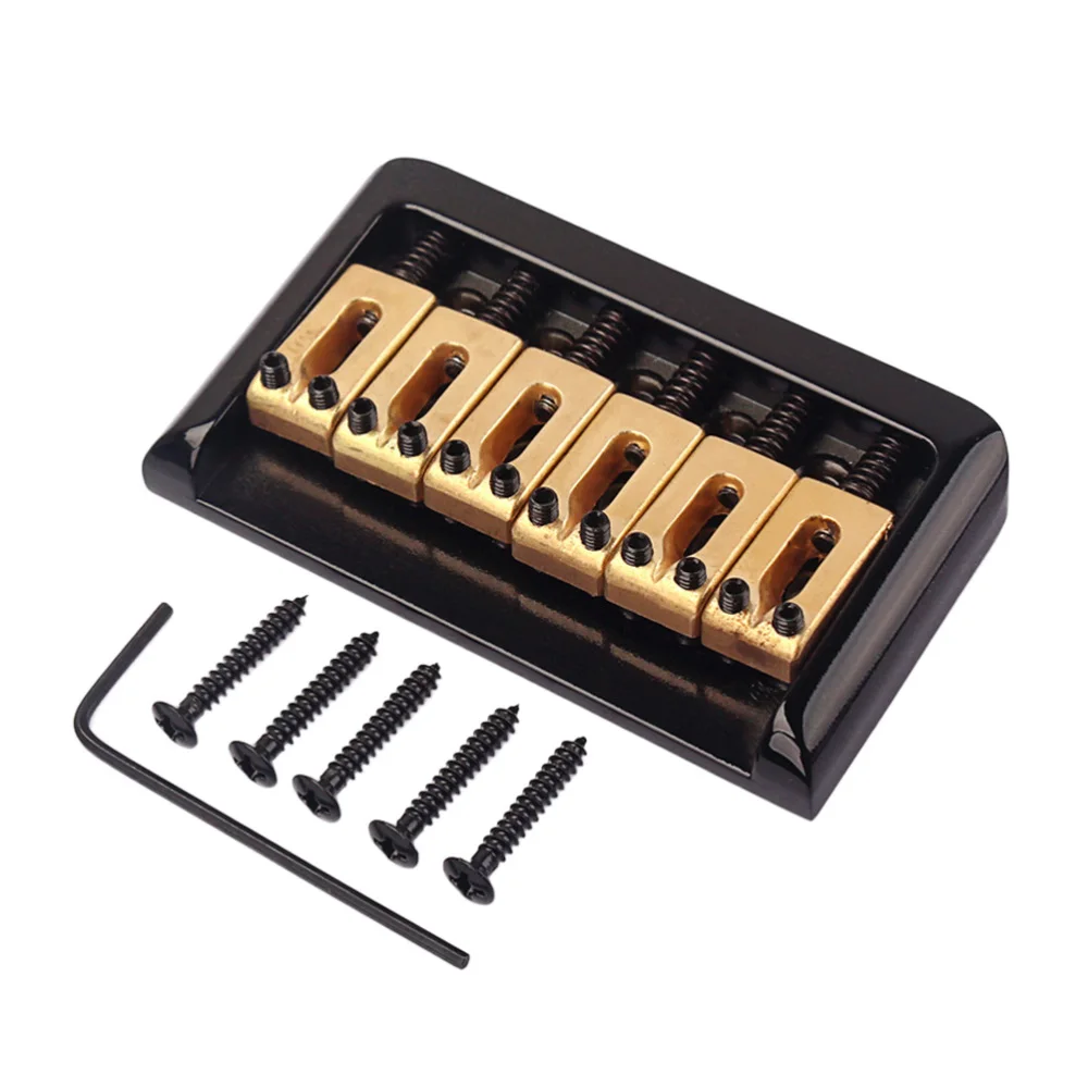 

6 String Loading Hard-tail Fixed Bridge Set Fully Adjustable Height for Stratocaster Strat Electric Guitar Replacemen