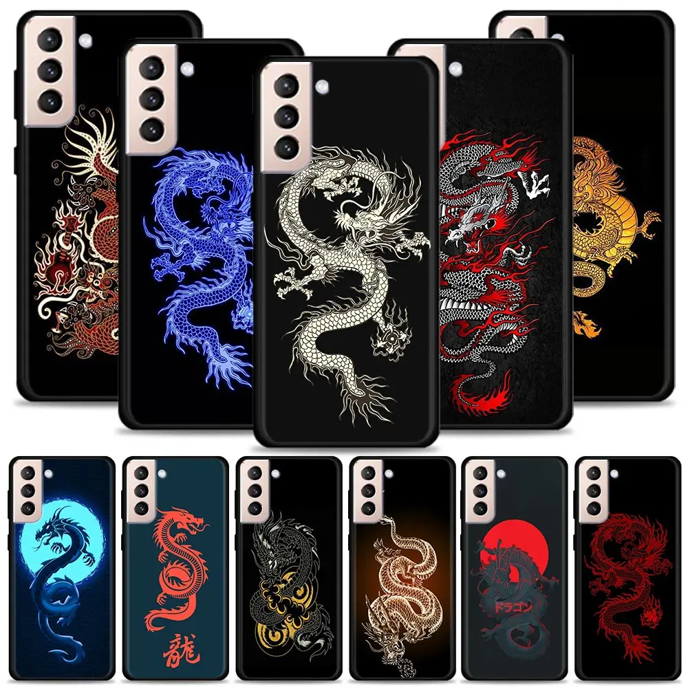 

Dragon Loong Art Case For Samsung S21 S20 Ultra S10 Plus Lite S21 S20 FE 5G for Galaxy S10e S9 S8 S7 Edge Silicon Shell