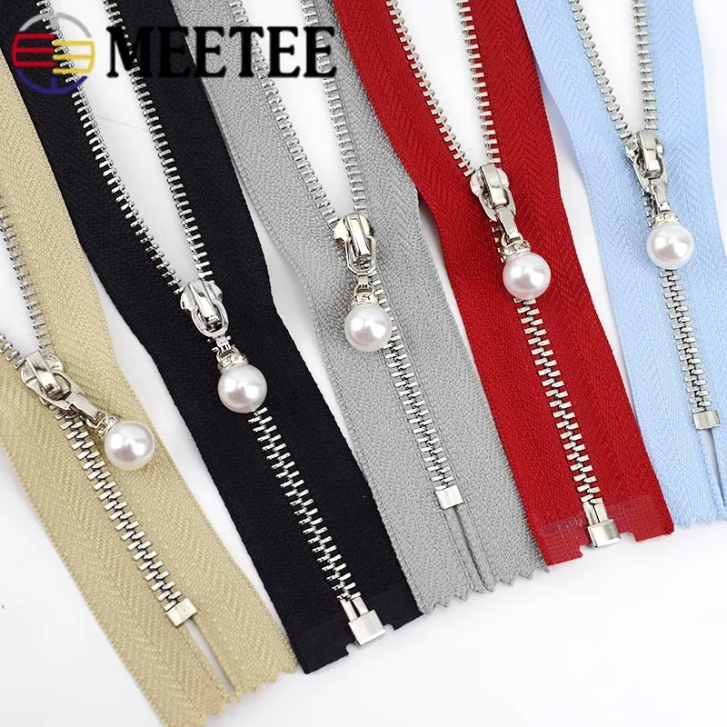 Meetee 2 шт. закрытые 20 см открытые 40/50/60/70 3 # металлическая молния жемчужный слайдер