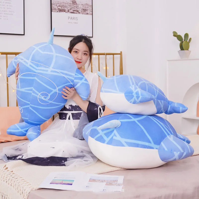 

New Game Genshin Impact AnimHot Game Genshin Impact Anime Swallowing Sky Whale Plush Doll Kawaii Cartoon Cosplay Accessories