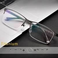 titanium prescription glasses semi rimmed eyeglasses progressive photochromic lenses top quality eyeglasses