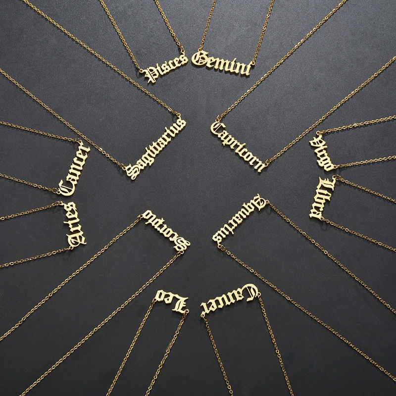 Женское ожерелье с подвеской в виде букв 12 созвездий | Украшения и аксессуары