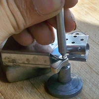 5pcsset kerosene lighter universal repair tools metal base punching pin gaskets for replace rivet flint wheel disassemble gear