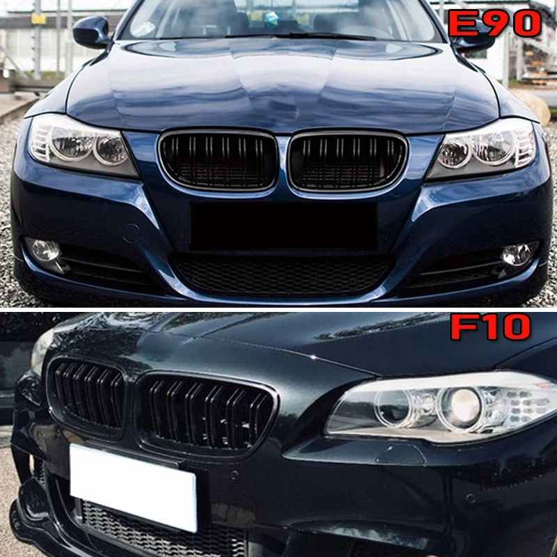 1 пара черный глянец 2 линия передняя решетка почек для BMW E90 E91 E92 E93 E60 E39 F30 F10 G30 F20 F22