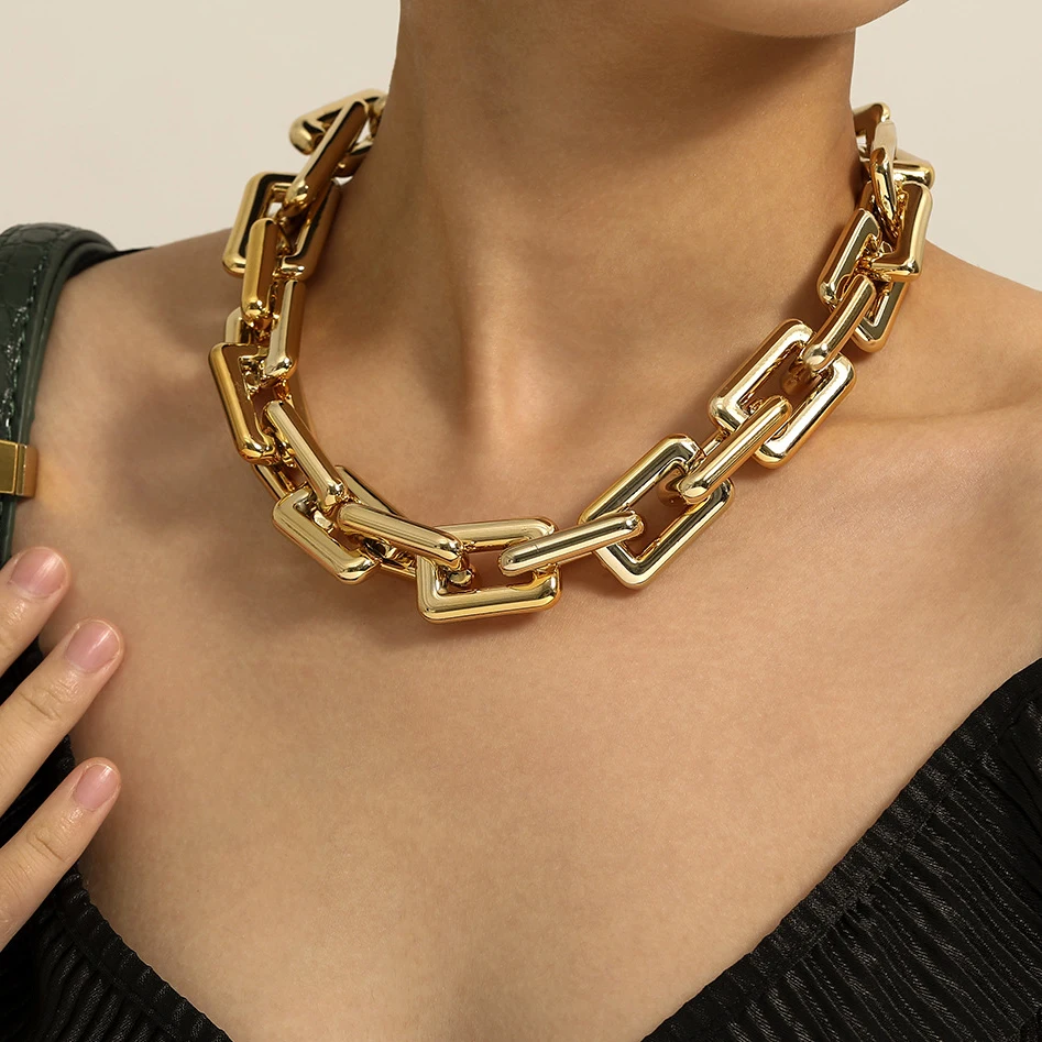 Цепочка с замком в стиле стимпанк для женщин и мужчин скрученная утолщенная цепь