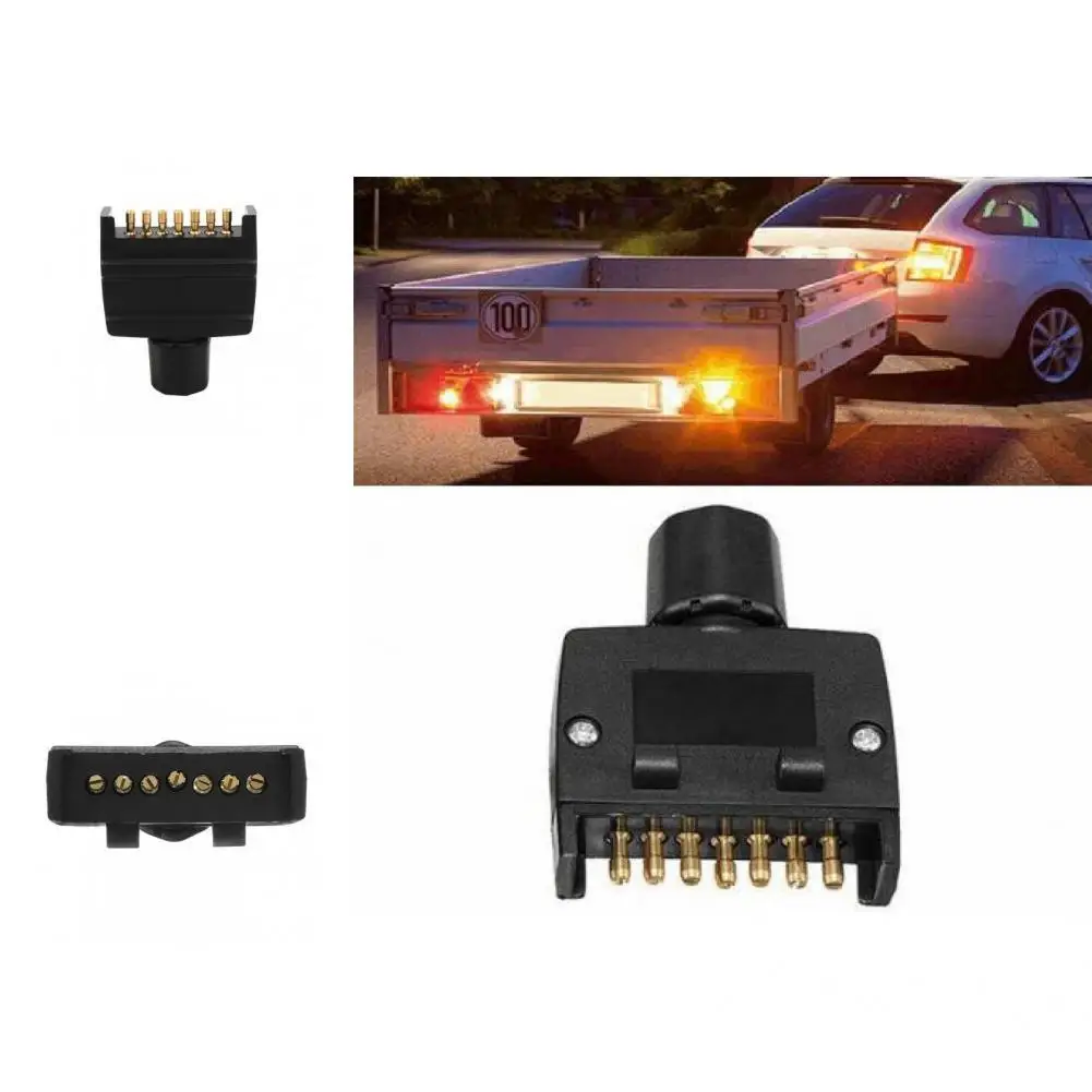 

Trailer Connector Wide Application Black Reliable 7 Pin Trailer Plug Replacement Cable Socket for Lorry