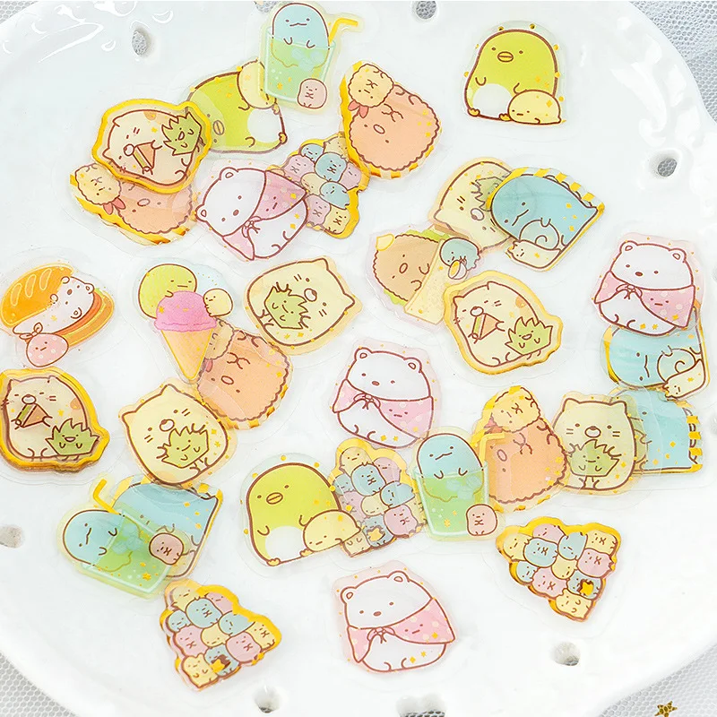 30 упак./лот Rilakkuma флакон-капельница прозрачная журнал декоративные наклейки Скрапбукинг ярлыком канцелярские наклейки для дневника, альбома