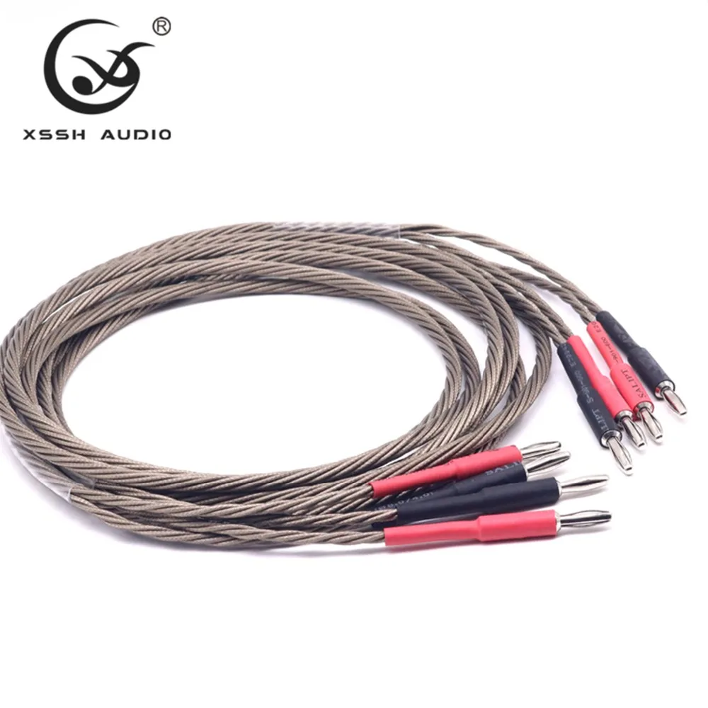 XSSH 1 пара Hi end DIY Fi посеребренные 4 штекера типа банан в 8 ядер кабель для колонок