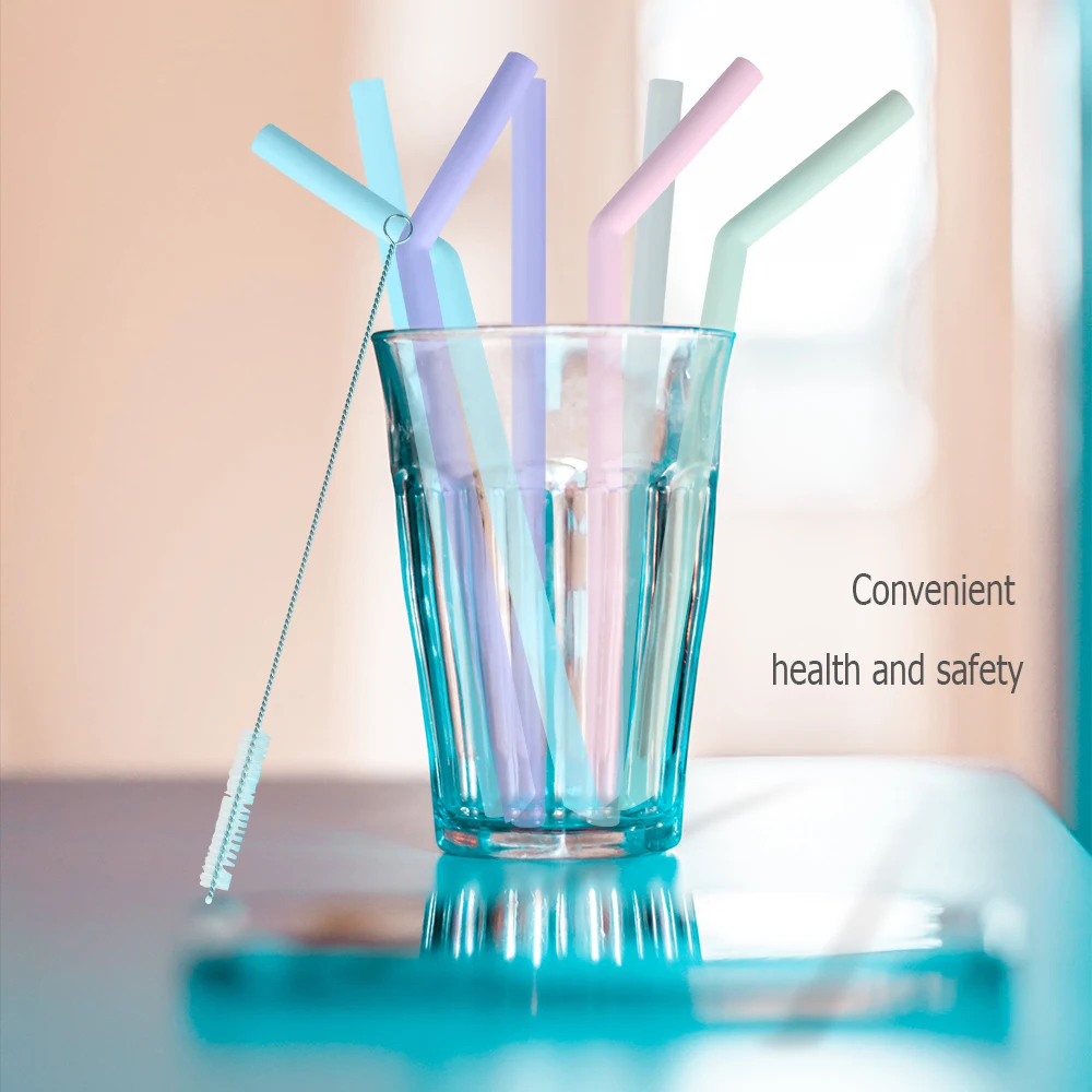 Красочное питье набор соломинок многоразовая Гибкая соломка пузырьковый чай