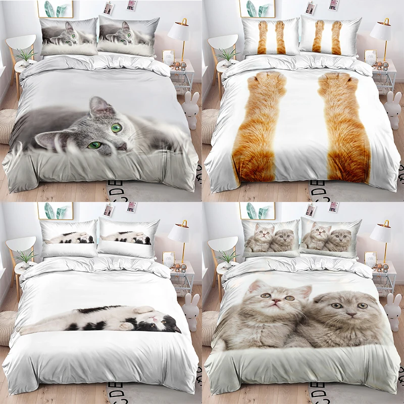

3D кошечки-2 пододеяльник Твин Полный Queen King Size набор постельного белья Home Textiles, все сезоны