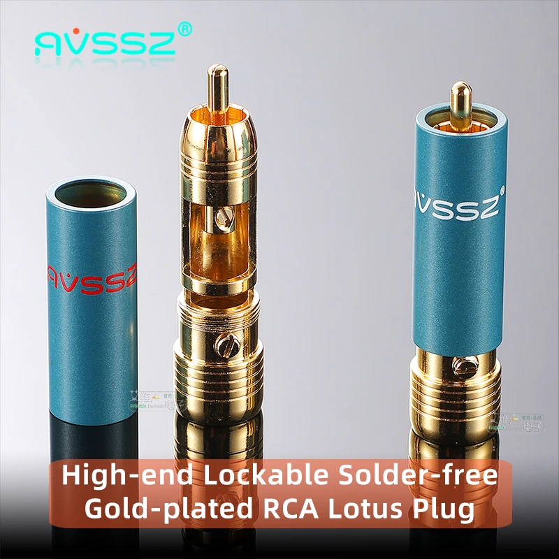 AVSSZ позолоченный разъем RCA штекер RCA Lotus самоблокирующийся без пайки микшер аудио-видео проводной разъем поддерживающий кабель 11 мм